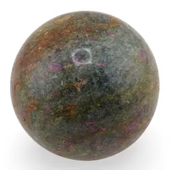 Rubin in fucsit, sfera unicat, H5