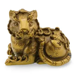 Statueta Feng Shui cu Tigru si Liliacul prosperitatii - 9,5cm