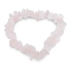 Bratara pe elastic cu pietre chips Cuart roz A+