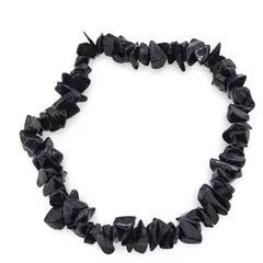 Bratara pe elastic cu pietre chips Goldstone albastru