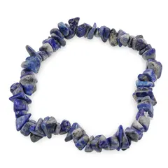 Bratara pe elastic cu pietre chips Lapis Lazuli
