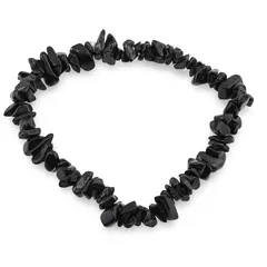 Bratara pe elastic cu pietre chips Obsidian negru