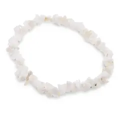 Bratara pe elastic cu pietre chips Opal alb