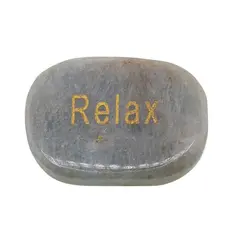 Cristal slefuit Acvamarin cu afirmatie gravata - Relax
