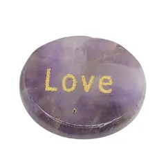 Cristal slefuit Ametist cu afirmatie gravata - Love