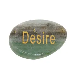 Cristal slefuit Aventurin cu afirmatie gravata -  Desire