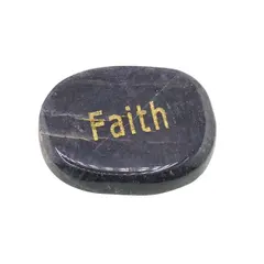 Cristal slefuit Iolith cu afirmatie gravata - Faith