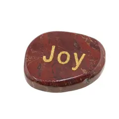 Cristal slefuit Jasp rosu cu afirmatie gravata -  Joy