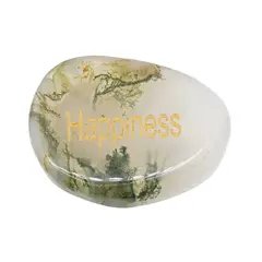 Cristal slefuit Mossagat cu afirmatie gravata -  Happiness