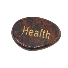 Cristal slefuit Obsidian mahon cu afirmatie gravata - Health
