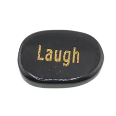 Cristal slefuit Onix cu afirmatie gravata - Laugh