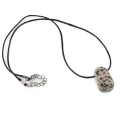 Pandantiv rulat cu gaura orizontala Jasp dalmatian