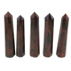 Turn / Obelisc cu opt fatete din Obsidian mahon, 50-70g