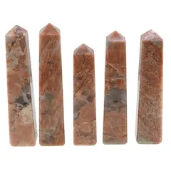 Turn / Obelisc cu patru fatete din Piatra lunii piersica, 70-100g