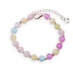 Bratara Cryolit colorat sfere 6mm si bumbi rose gravati