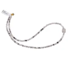 Colier Cuart turmalinat discuri fatetate 4mm si cub fatetat 8mm