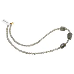 Colier Labradorit discuri fatetate 4mm si trei pietre fatetate 14-16mm