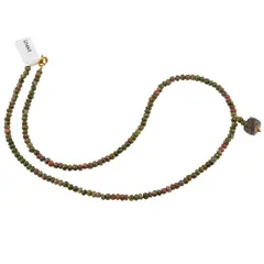 Colier Unakit discuri fatetate 4mm si pandantiv cub fatetat 8mm
