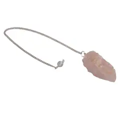 Pendul radiestezie din Cuart roz brut