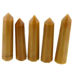 Turn / Obelisc cu opt fatete din Calcit galben , 80-110g