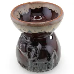 Vas aromaterapie din ceramica cu model Elefant - maro deschis