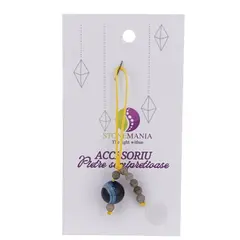Accesoriu cu pietre semipretioase Agat albastru sfera 10mm si Labradorit 4mm