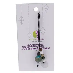 Accesoriu cu pietre semipretioase Agat albastru sfera 10mm si mix cristale 4mm