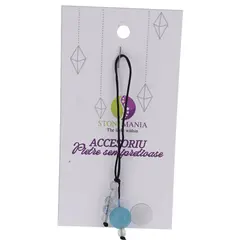 Accesoriu cu pietre semipretioase Agat albastru sfera 10mm si Opalit 4mm