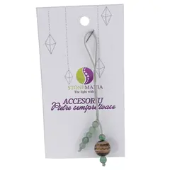Accesoriu cu pietre semipretioase Agat maro sfera 10mm si Aventurin 4mm