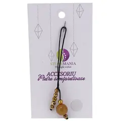Accesoriu cu pietre semipretioase Agat maro sfera 10mm si Hematit auriu 4mm