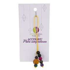 Accesoriu cu pietre semipretioase Agat maro sfera 10mm si mix cristale 6mm