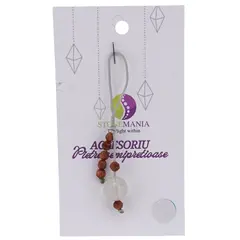 Accesoriu cu pietre semipretioase Agat natural sfera 10mm si Goldstone maro 4mm