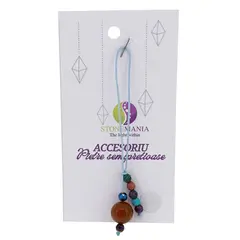 Accesoriu cu pietre semipretioase Agat portocaliu sfera 10mm si mix cristale 4mm