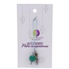 Accesoriu cu pietre semipretioase Agat verde sfera 10mm si Labradorit 4mm