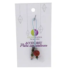 Accesoriu cu pietre semipretioase Coral rosu pasta sfera 10mm si mix cristale 4mm
