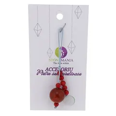 Accesoriu cu pietre semipretioase Coral rosu pasta sfera 14mm si Coral rosu 5mm