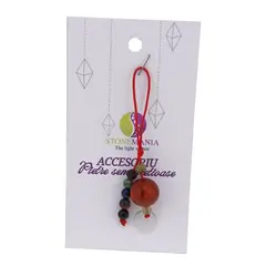 Accesoriu cu pietre semipretioase Coral rosu pasta sfera 14mm si mix cristale 4mm