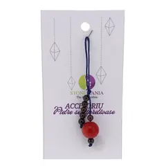 Accesoriu cu pietre semipretioase Coral rosu sfera 10mm si Granat 4mm