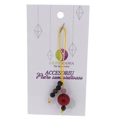 Accesoriu cu pietre semipretioase Coral rosu sfera 10mm si mix cristale 4mm