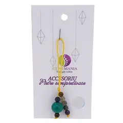 Accesoriu cu pietre semipretioase Crisocola sfera 10mm si mix cristale 4mm