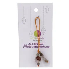 Accesoriu cu pietre semipretioase Cuart tangerin sfera 10mm si Labradorit 4mm