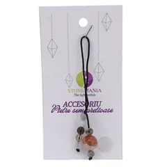 Accesoriu cu pietre semipretioase Cuart tangerin sfera 10mm si mix cristale 4mm
