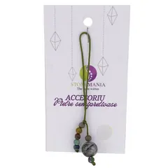 Accesoriu cu pietre semipretioase Cuart turmalinat sfera 10mm si mix cristale 4mm