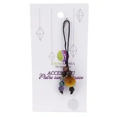 Accesoriu cu pietre semipretioase Ochi de tigru galben sfera 10mm si mix cristale 4-5mm