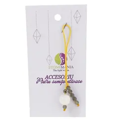 Accesoriu cu pietre semipretioase Sidef alb sfera 10mm si Labradorit 4mm