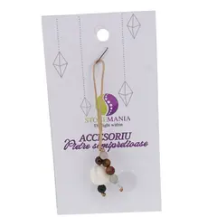 Accesoriu cu pietre semipretioase Sidef alb sfera 10mm si mix cristale 4mm
