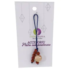 Accesoriu cu pietre semipretioase Sidef sfera 10mm si Jasp rosu 4mm