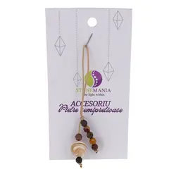 Accesoriu cu pietre semipretioase Sidef sfera 10mm si Mookait 4mm