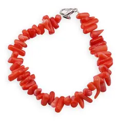 Bratara cu pietre chips Coral, 6-10mm