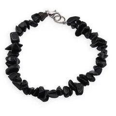 Bratara cu pietre chips Obsidian auriu, 6-10mm